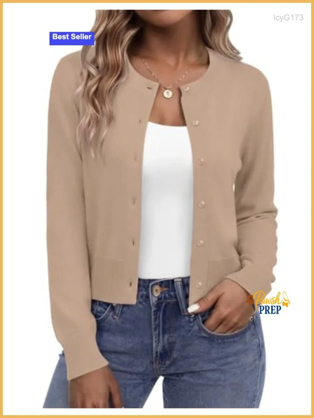 Cropped Cardigan Sweater Knitted Bolero Shrug for Dress Crew Neck Button Down